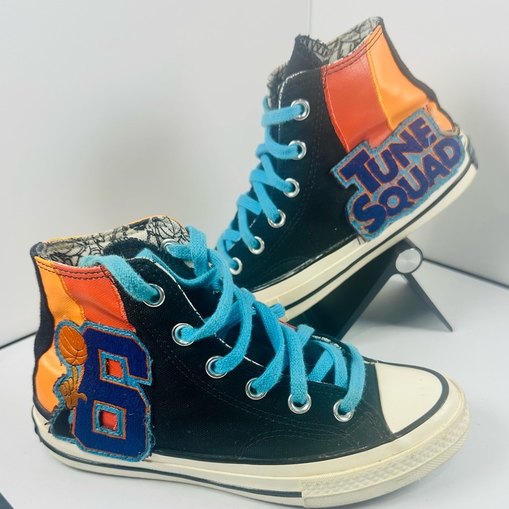 Converse Tune Squad Black and Orange High-Tops size: 2